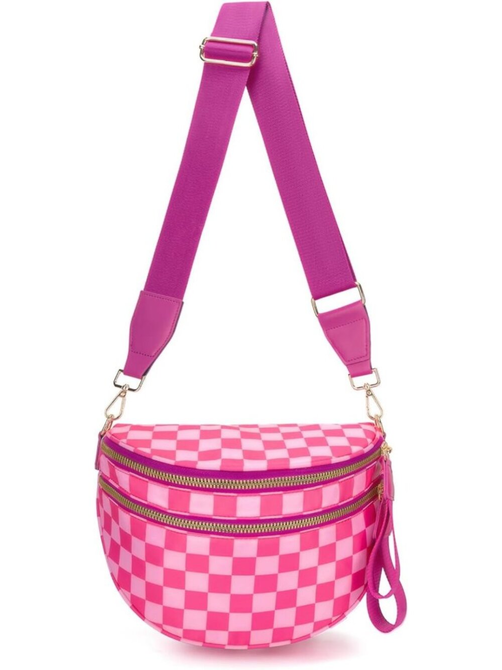 Checkered Crossbody Bum Bag for Women | Stylish Fanny Pack with Shoulder Strap
